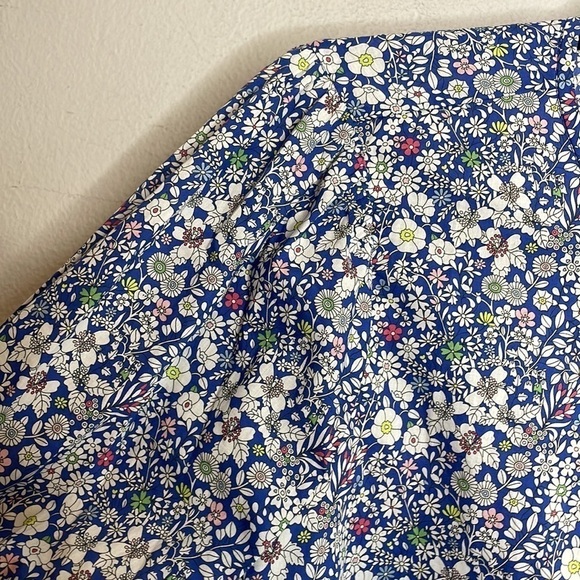 J. Crew x Liberty | Scalloped Detail Floral Long Sleeve Top Keyhole Back Size XS - Picture 4 of 9